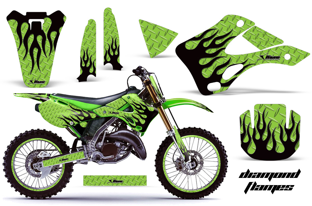 Kawasaki KX125 KX250 99-02 Graphics Kit DF BG NPs